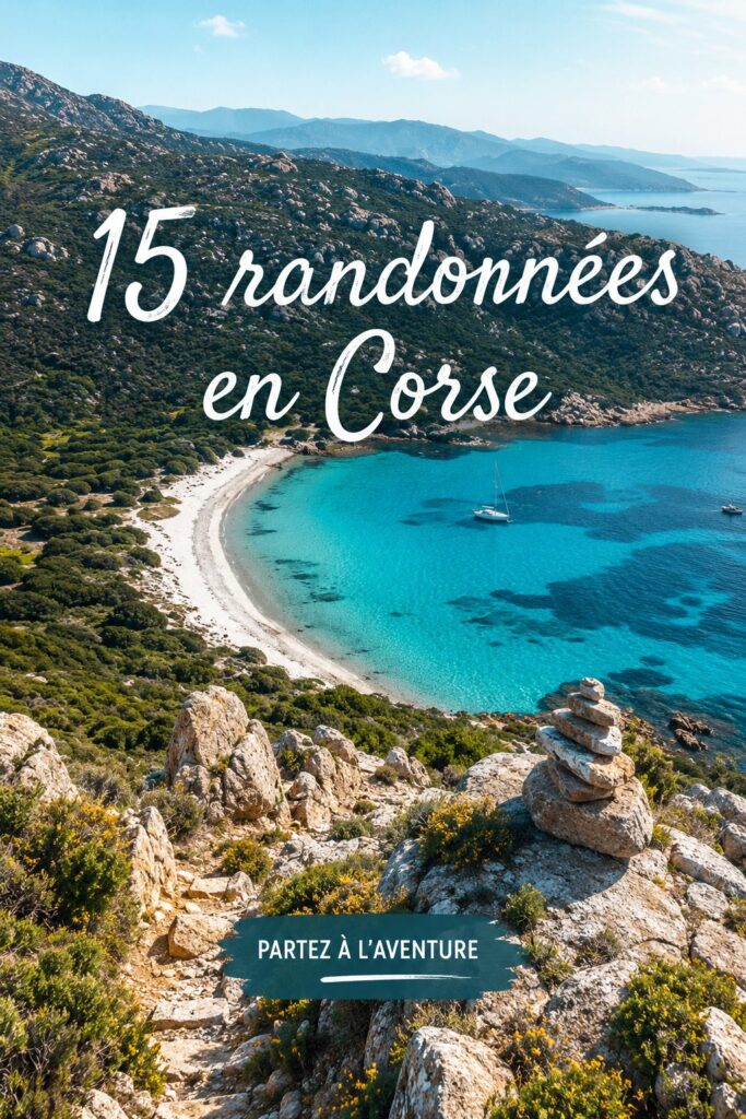 Randonnée en Corse avec vue sur les montagnes et le littoral