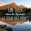 Femme en randonnée sur le sentier des Pérics, Pyrénées