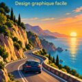 Poster d'une coureuse illustrée sur un fond inspirant