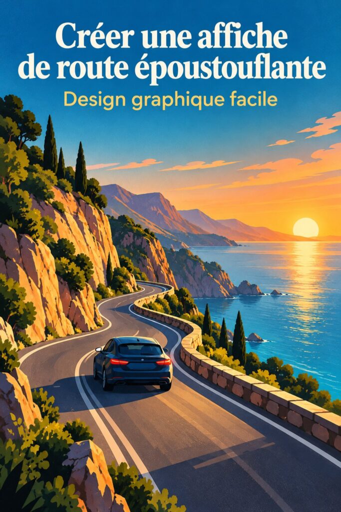 Poster d'une coureuse illustrée sur un fond inspirant