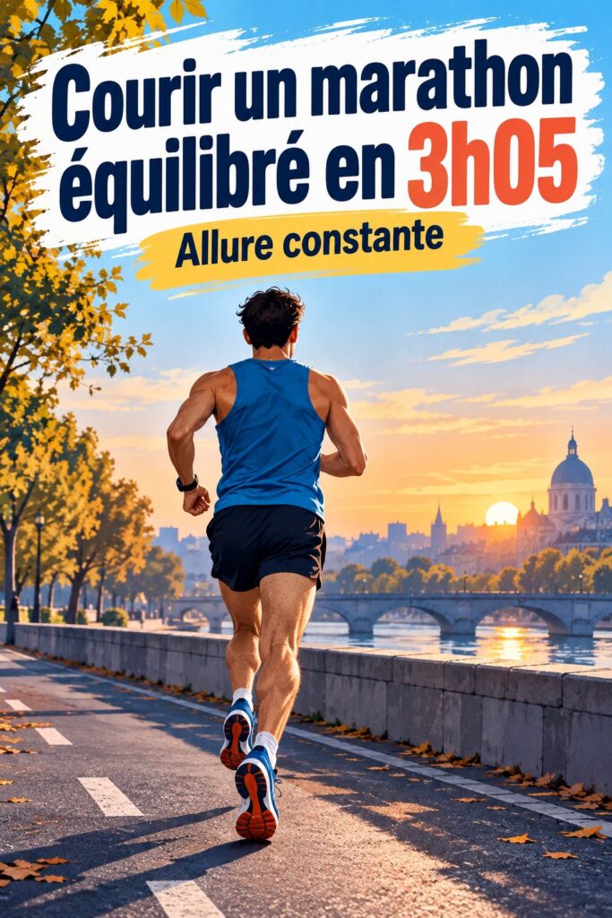 Femme courant sur une route, représentant l'importance des allures constantes pour un marathon.