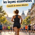 Femme courant le marathon de New York entourée de supporters.