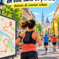 Une femme courant lors du marathon de New York, déterminée et pleine d'énergie.