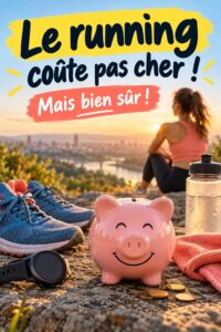 Femme courant dans un parc, illustrant le thème du running à petit budget.