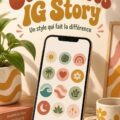 Exemple de couvertures Instagram colorées et tendance sur un smartphone
