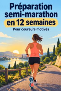 Vue d'une coureuse en train de participer au demi-marathon de Belfast avec un paysage urbain en arrière-plan.