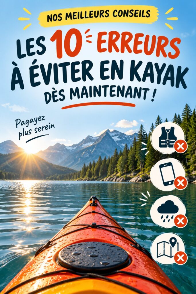 Une femme en kayak sur un lac, prête à pagayer, avec un sourire de satisfaction.