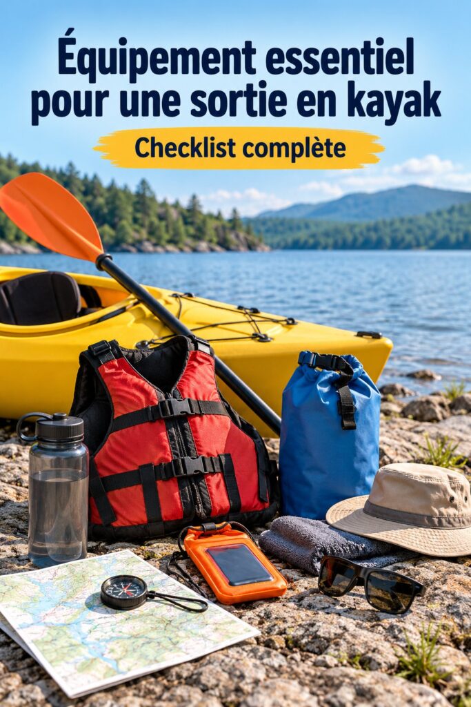 Une femme souriante prépare son kayak pour une aventure en pleine nature.