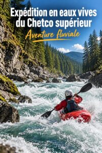 Une vue panoramique de la rivière Upper Chetco entourée de nature verdoyante.