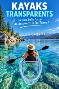 Un kayak transparent flottant sur les eaux cristallines de Lake Tahoe.
