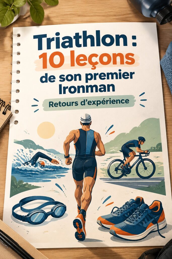 Femme en pleine préparation pour son premier Ironman, reflet de détermination et de force