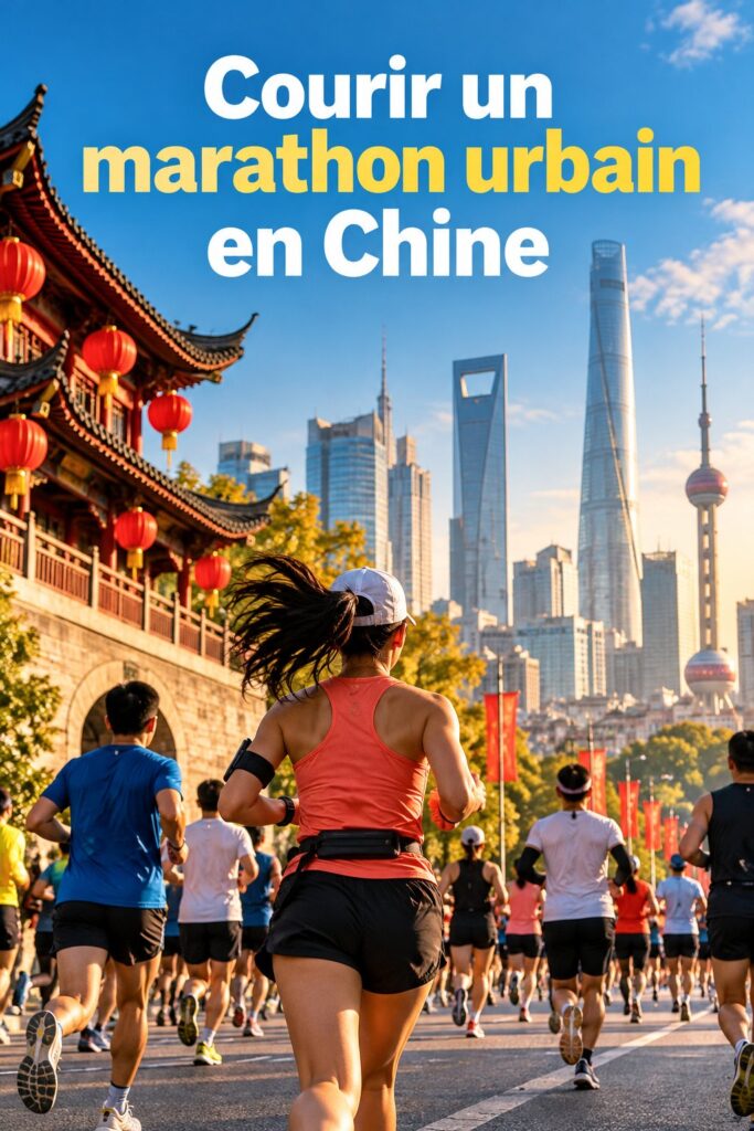 Marathon de Shanghai 2023 avec des coureurs sur la ligne de départ