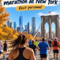 Femme souriante après avoir terminé le marathon de New York, la médaille autour du cou.