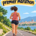 Femme souriante franchissant la ligne d'arrivée lors de son premier marathon