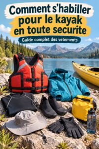 Femme en kayak avec une tenue adaptée, montrant la bonne pratique en sport nautique.