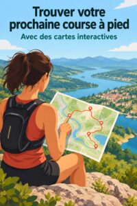 Femme courant sur un chemin pittoresque, équipée de PitPat Maps pour explorer de nouveaux parcours.