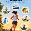 Femme courant lors d'un marathon, concentrée sur sa performance