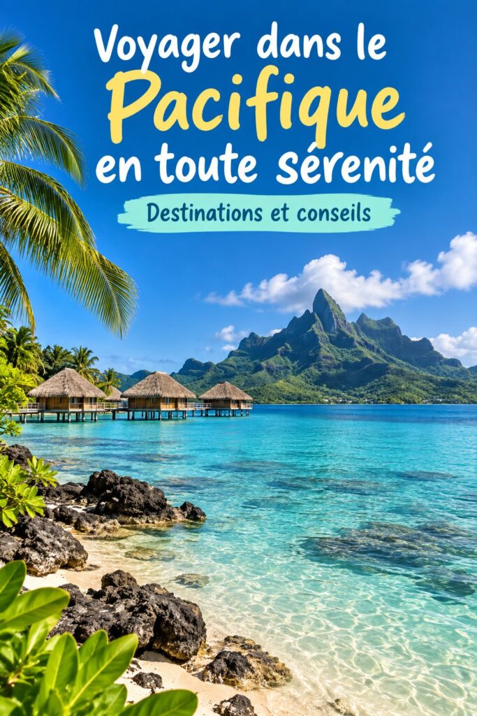 Vue sur une plage paradisiaque du Pacifique, idéale pour des vacances en plein air.